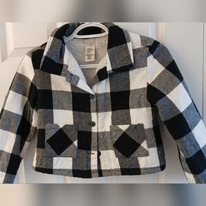 Max Studio Kids Black & White Buffalo Check Jacket – Size Medium (7/8) – Sherpa